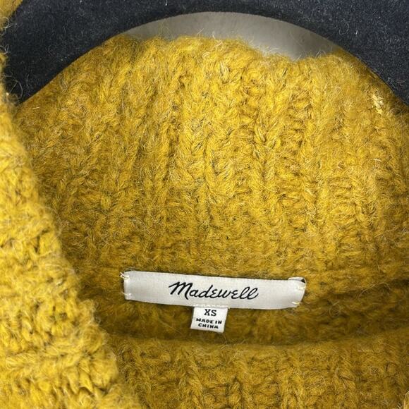 Madewell Women’s Pointelle Mock Neck Pullover Sweater in Yellow Size XS - Picture 6 of 8